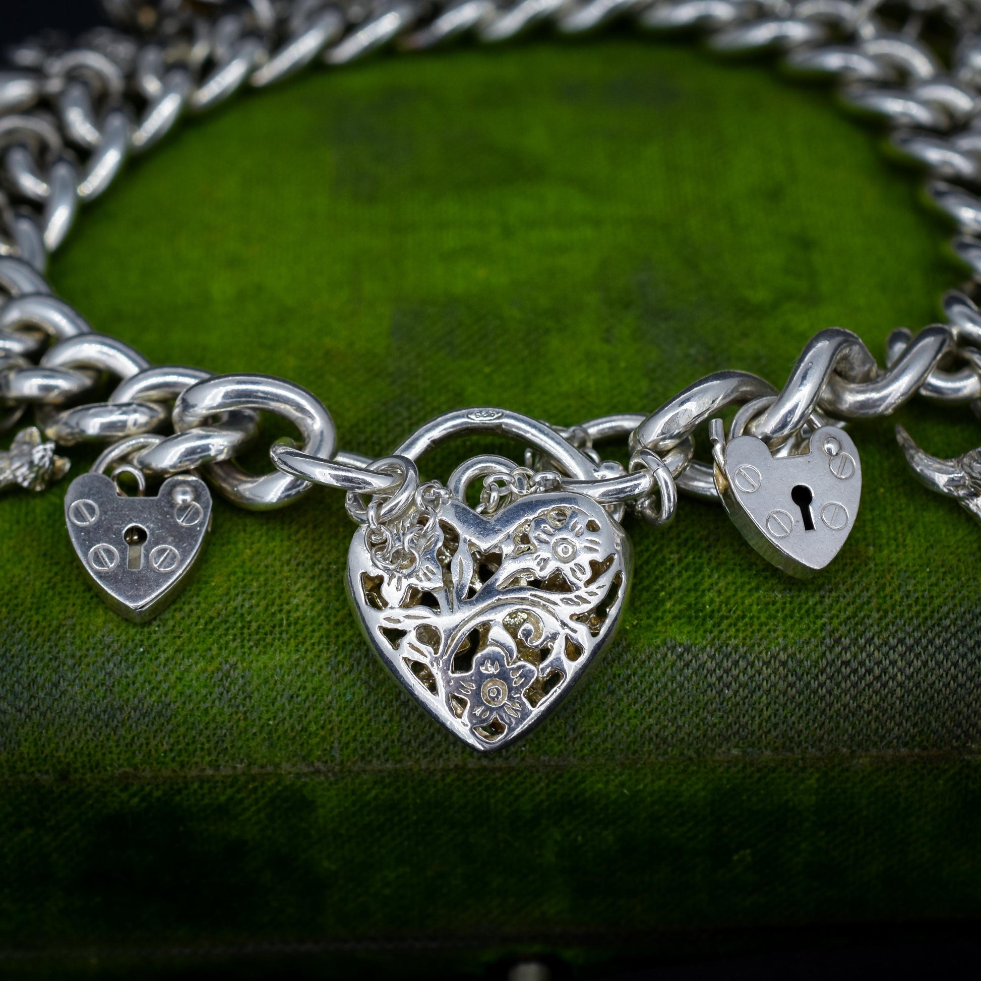 Vintage 94g Sterling Silver Multi Charm Bracelet | 7.5"