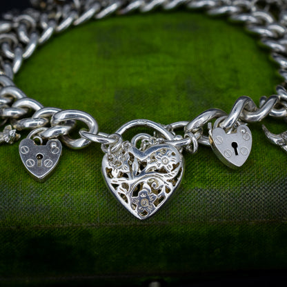 Vintage 94g Sterling Silver Multi Charm Bracelet | 7.5"