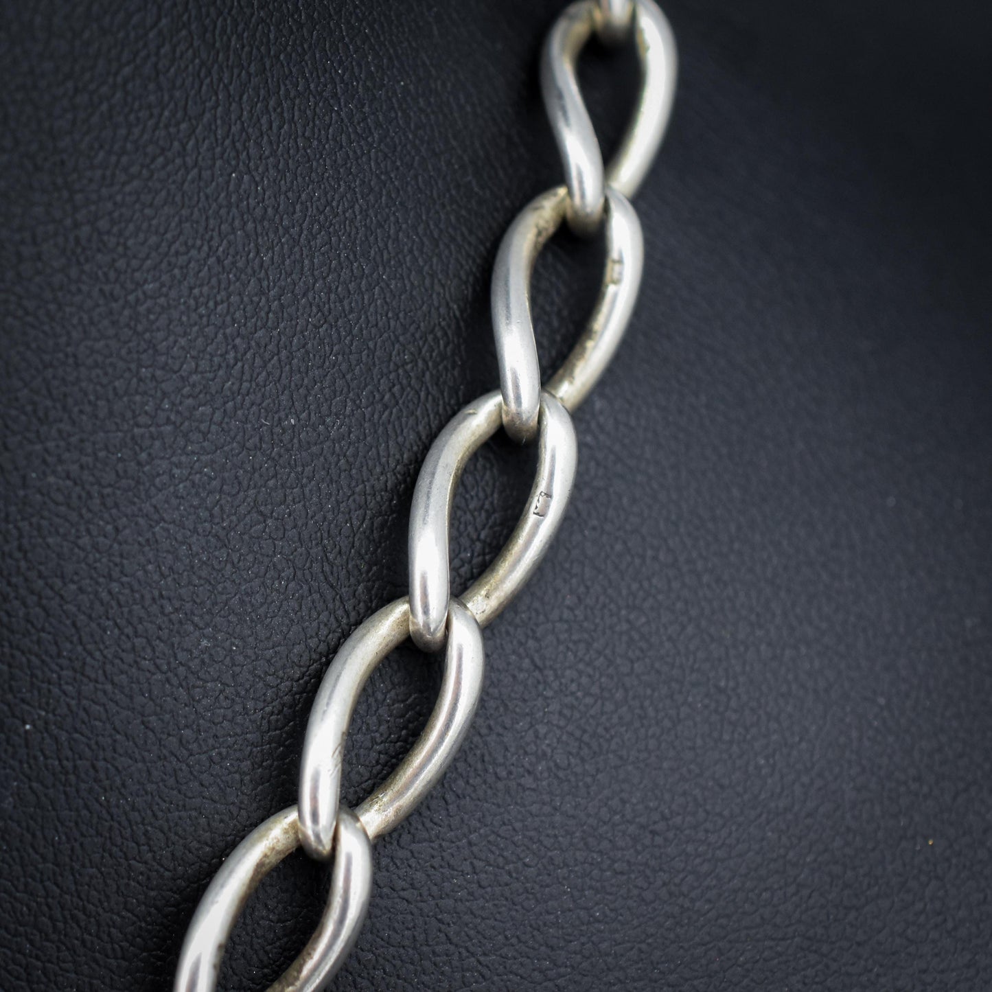 Antique 16.5" Sterling Silver Albert Watch Chain Necklace with T-Bar and Dog Clips