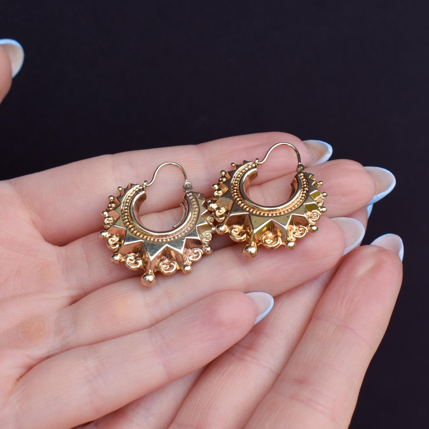 Vintage 9ct Gold Creole Hoop 'Hoops' Earrings