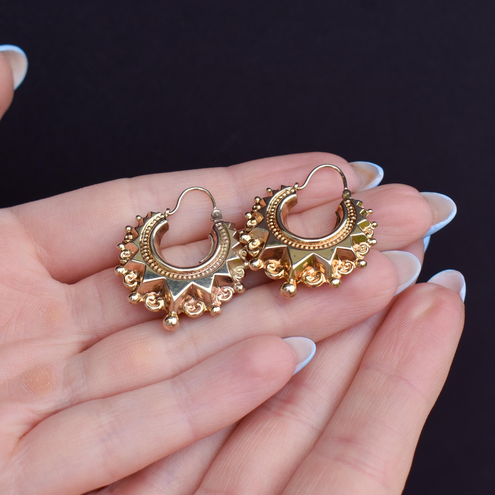Vintage 9ct Gold Creole Hoop 'Hoops' Earrings