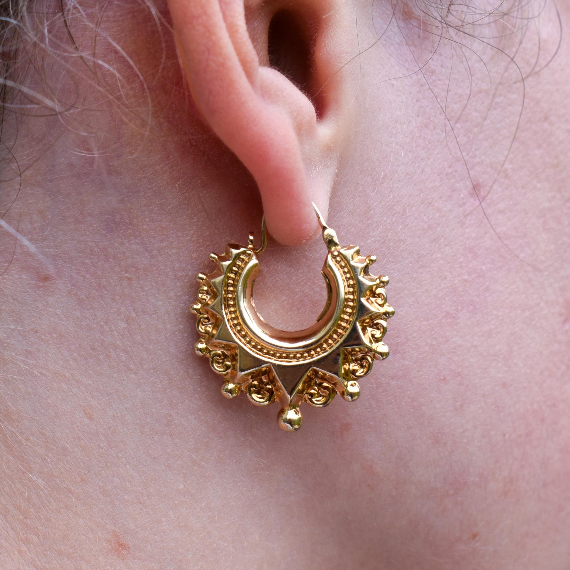 Vintage 9ct Gold Creole Hoop 'Hoops' Earrings