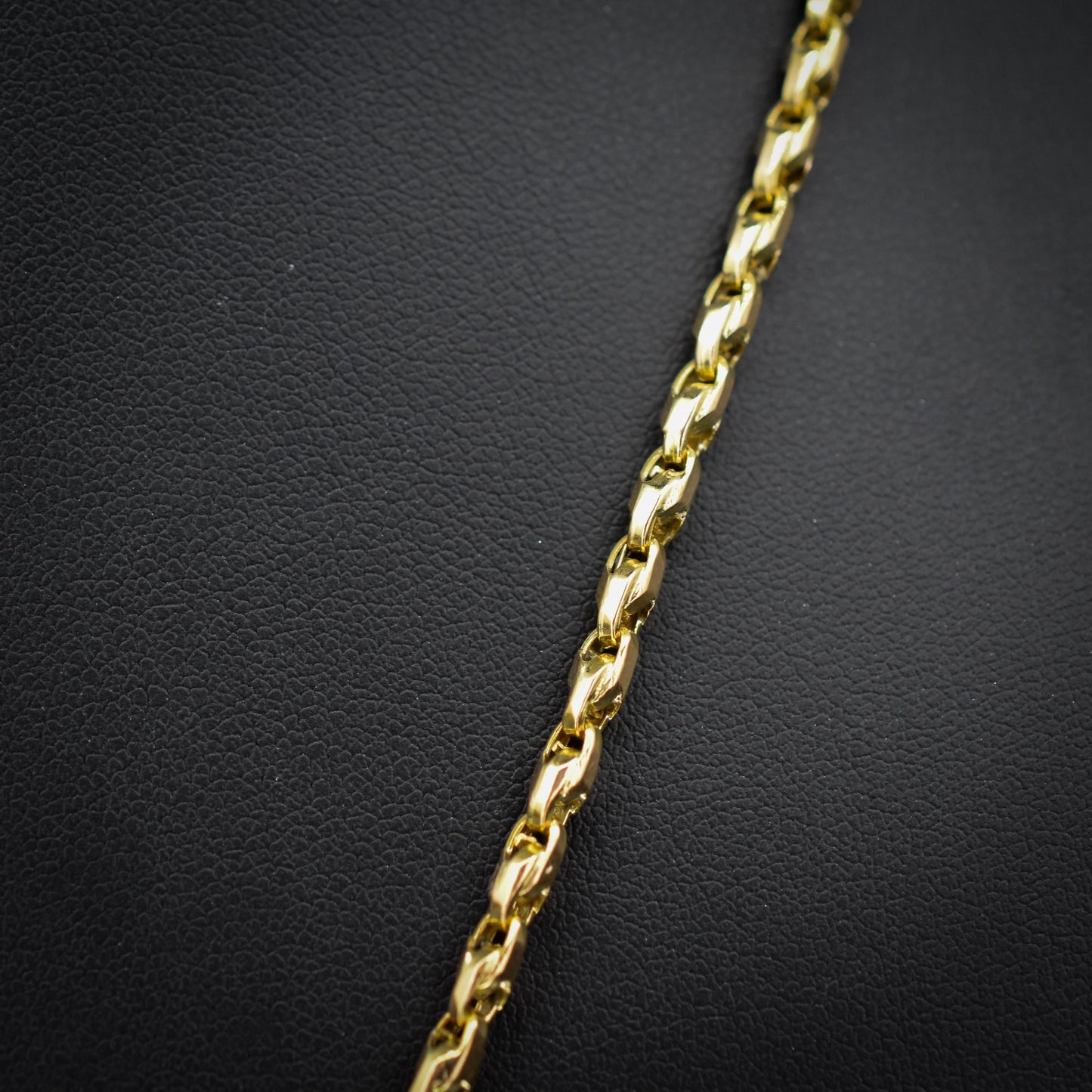 Antique 9ct Gold Tulip Link Fancy Chain Necklace with Dog Clip | 19"