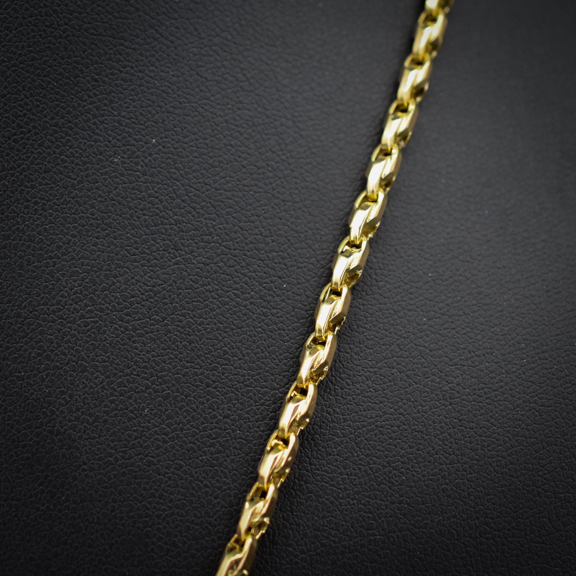 Antique 9ct Gold Tulip Link Fancy Chain Necklace with Dog Clip | 19"