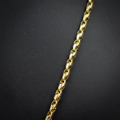 Antique 9ct Gold Tulip Link Fancy Chain Necklace with Dog Clip | 19"