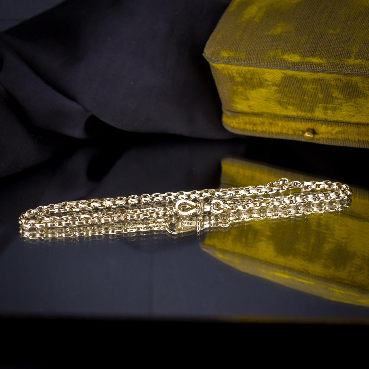Antique Victorian 9ct Gold Oval Link Chain Necklace with Dog Clip | 20.25"