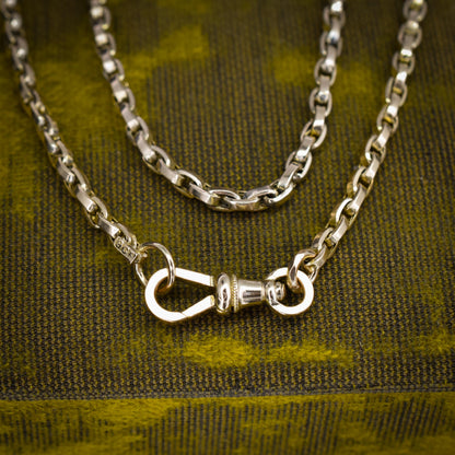 Antique Victorian 9ct Gold Oval Link Chain Necklace with Dog Clip | 20.25"