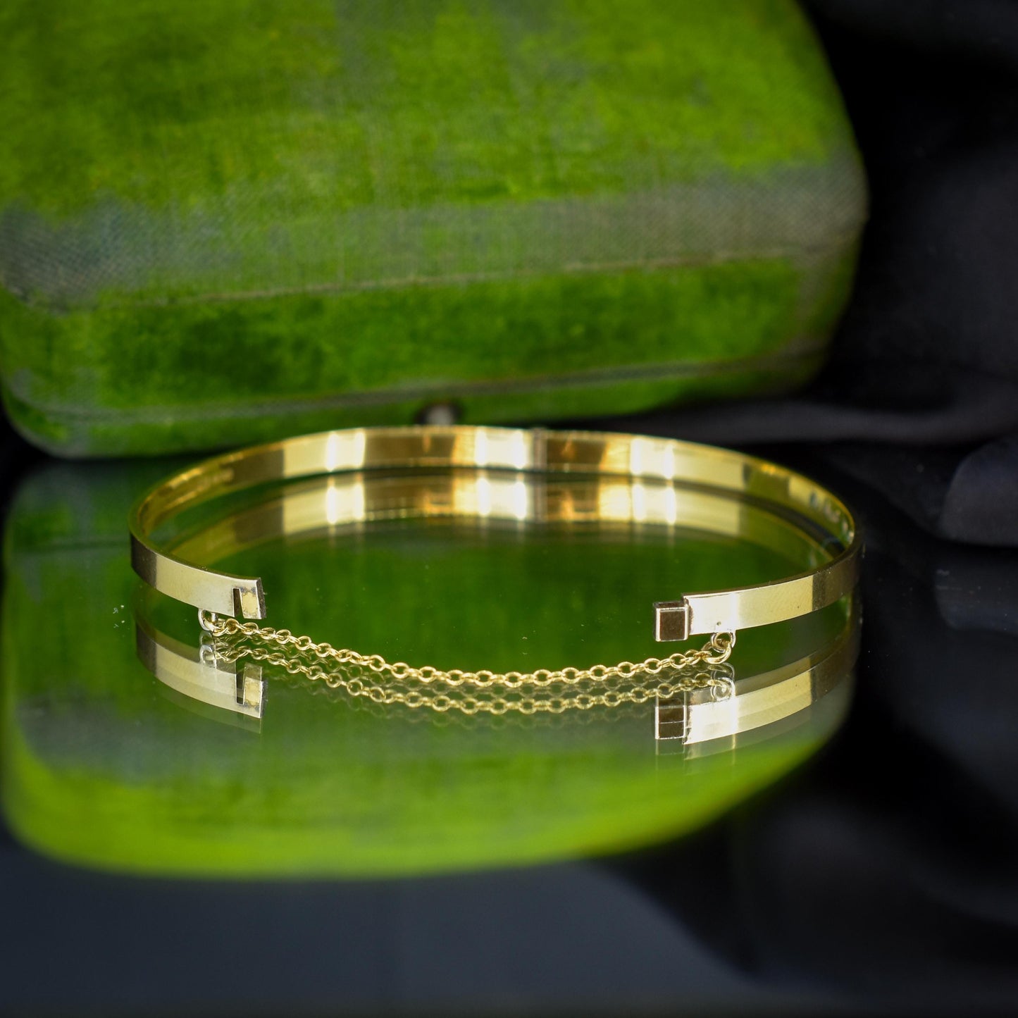 Vintage DEAREST Gold on Silver Bangle Bracelet | Birmingham 1993