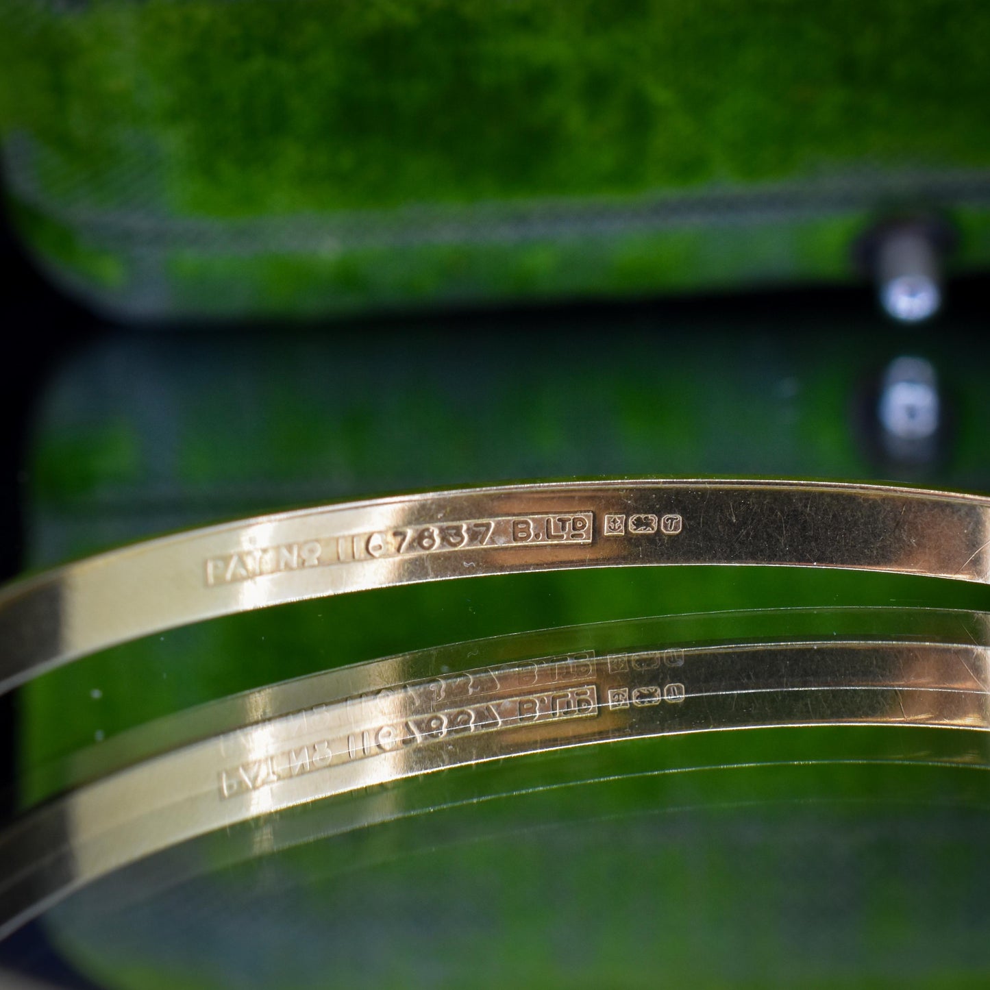 Vintage DEAREST Gold on Silver Bangle Bracelet | Birmingham 1993