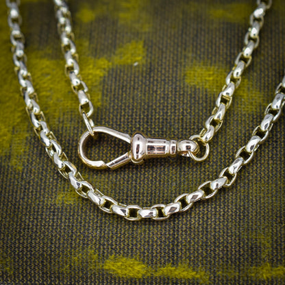 Antique Victorian 9ct Gold Faceted Link Chain Necklace with Dog Clip | 21.5"