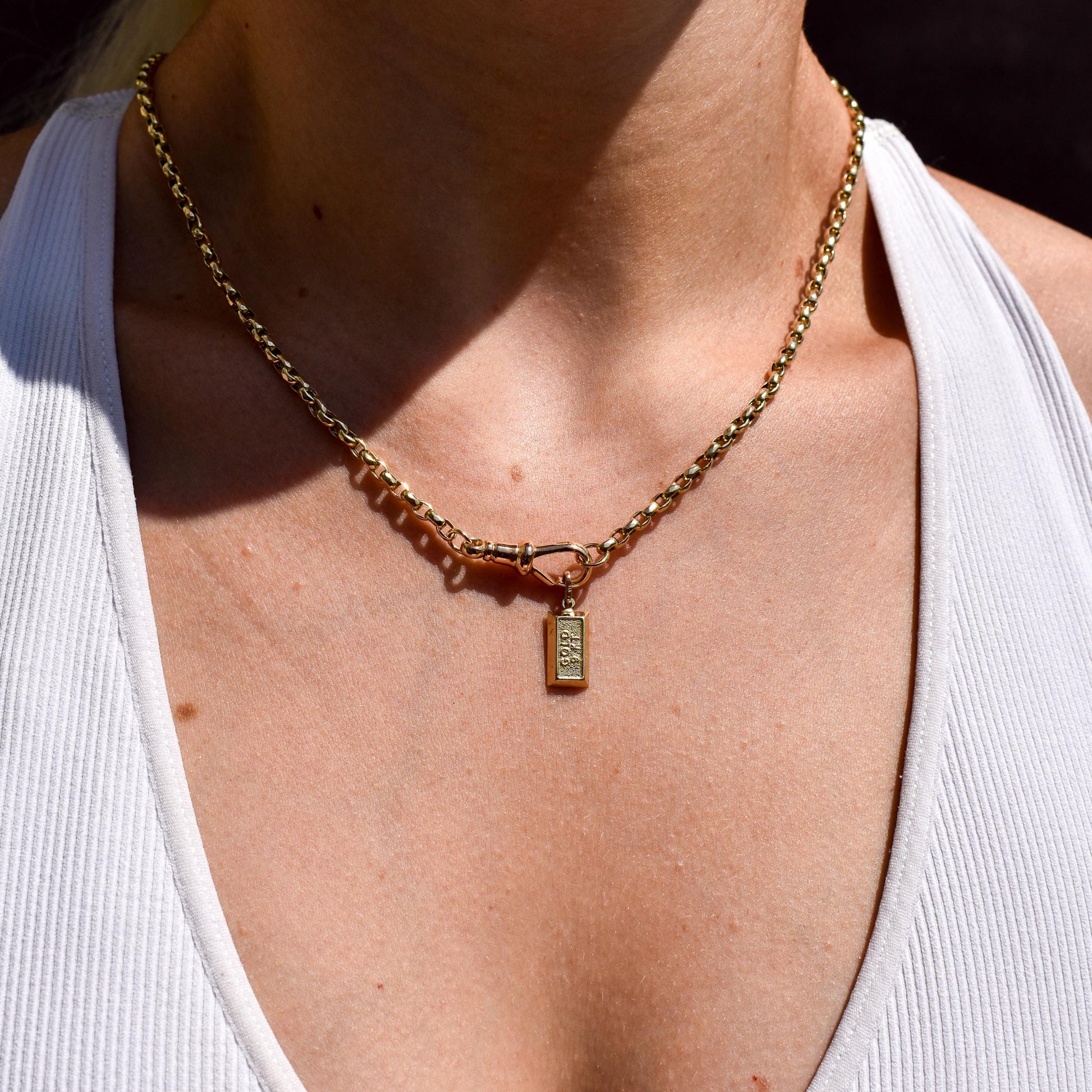 Vintage 9ct Gold Bar Ingot Charm Pendant