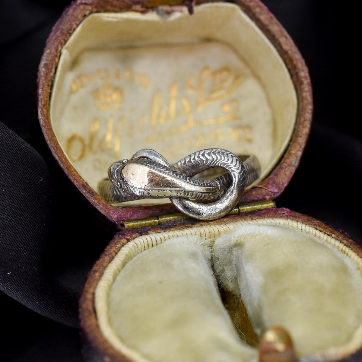 Antique Snake Serpent Silver Dress Ring
