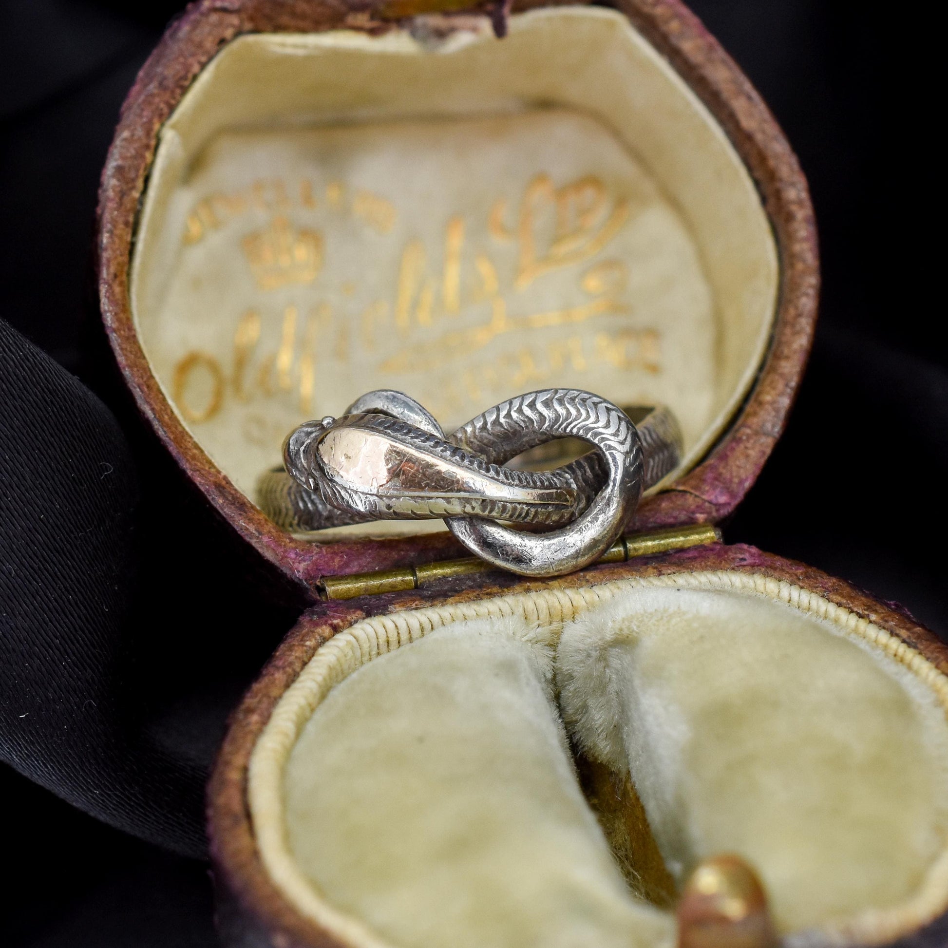 Antique Snake Serpent Silver Dress Ring