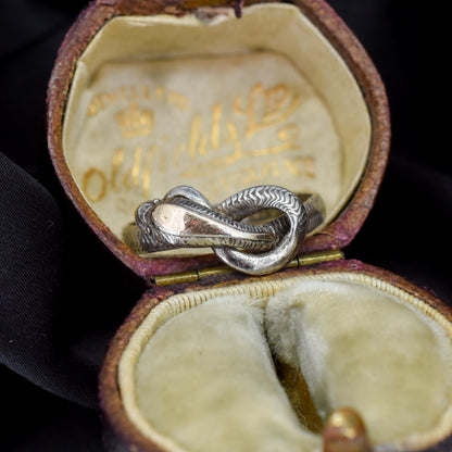 Antique Snake Serpent Silver Dress Ring