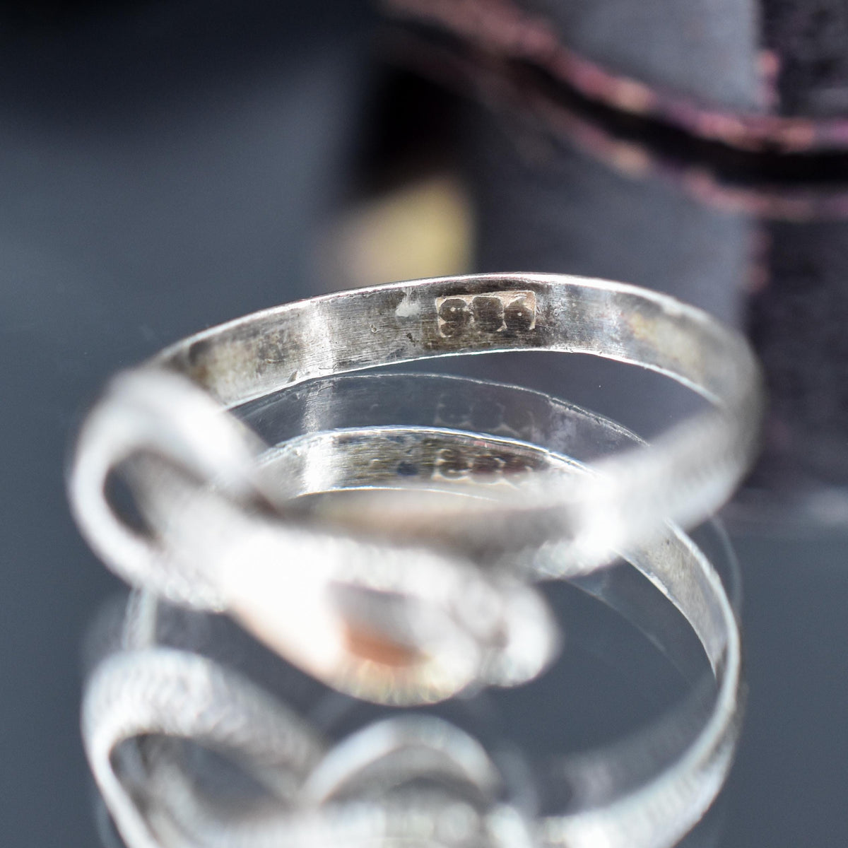Antique Snake Serpent Silver Dress Ring