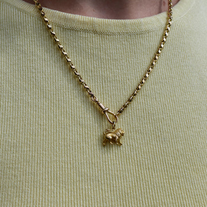 Vintage 9ct Yellow Gold Lion Animal Charm Pendant | Dated 1957