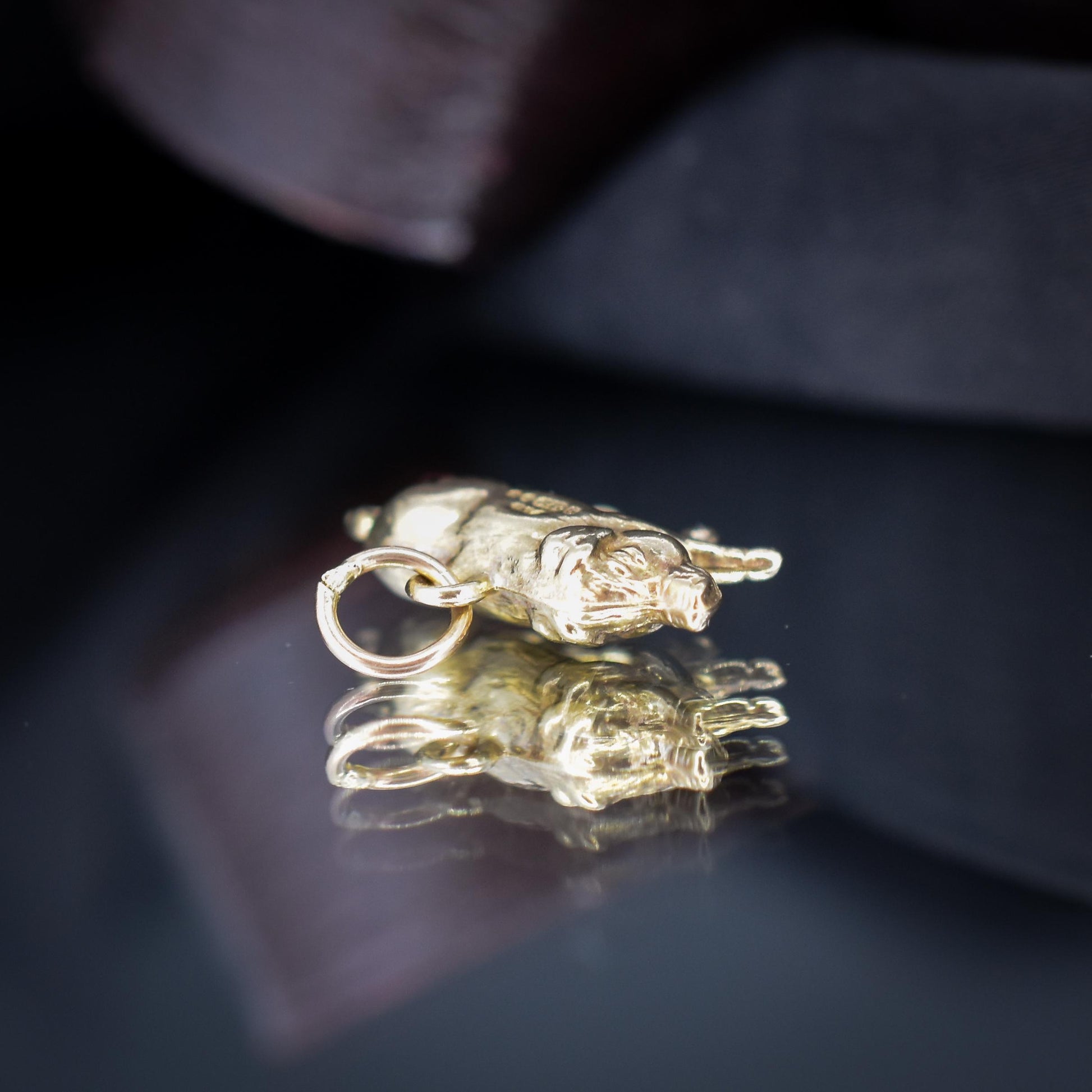 Vintage 9ct Gold Lucky Pig Charm Pendant | London 1966