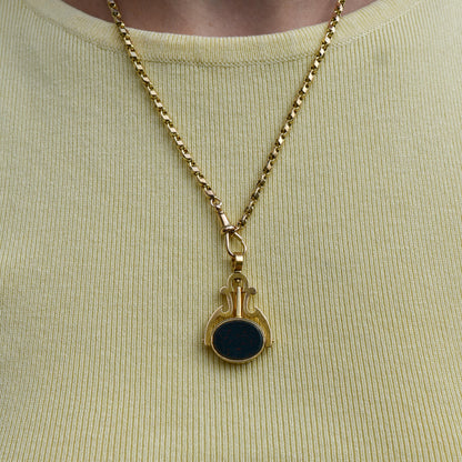 Antique 18ct Gold Bloodstone Agate Spinning Fob Watch Key Pendant | Dated 1879