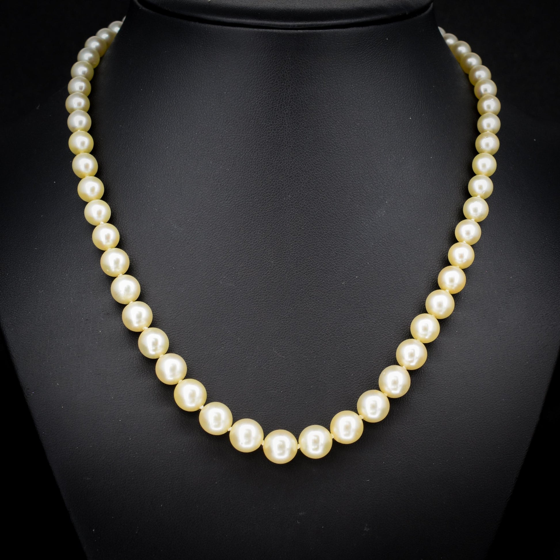 Vintage Graduated Pearl Gold Strand Beaded Necklace | 18"