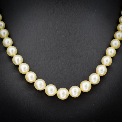Vintage Graduated Pearl Gold Strand Beaded Necklace | 18"