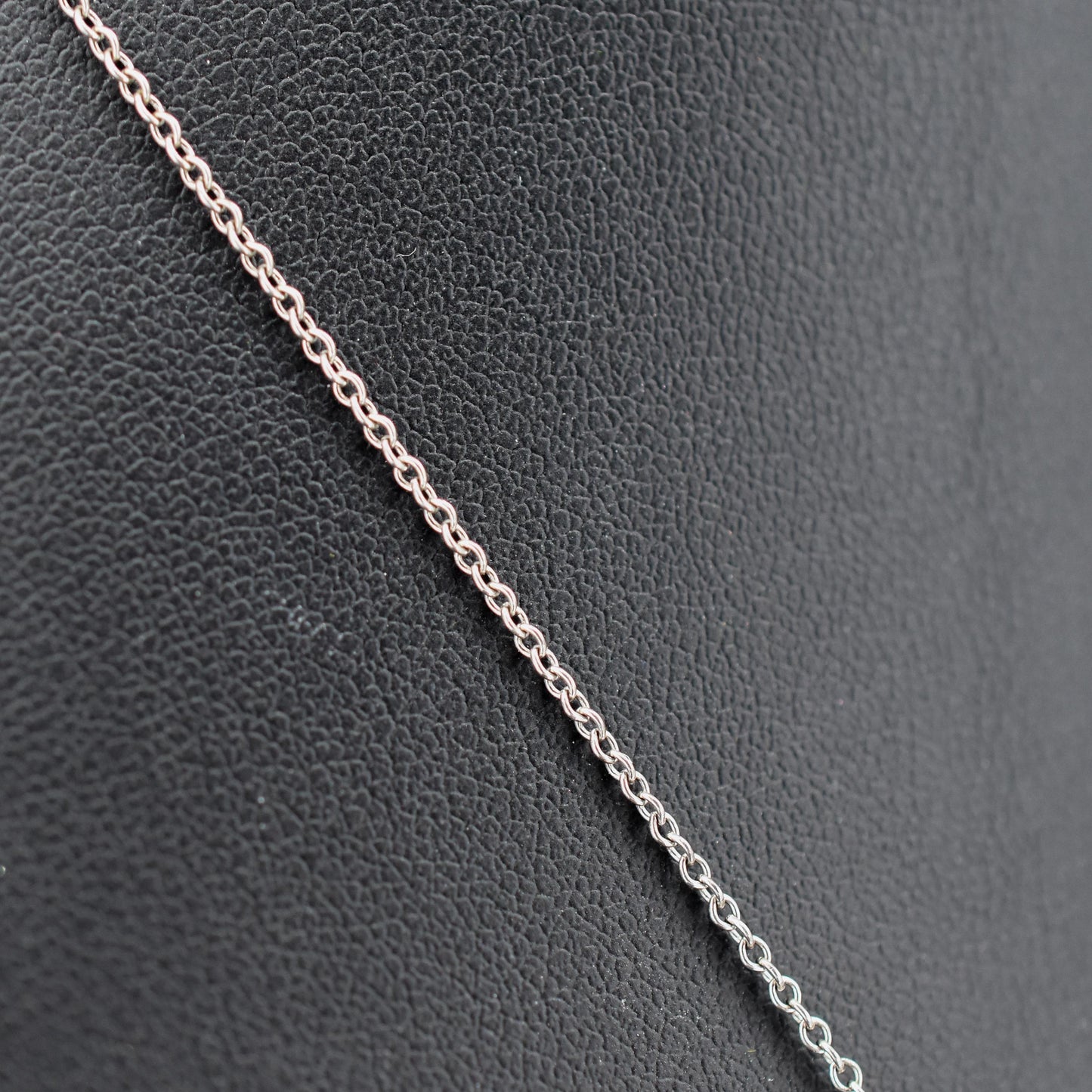 Antique Emerald Cut Paste Silver Pendant and Chain Necklace | 15.5"