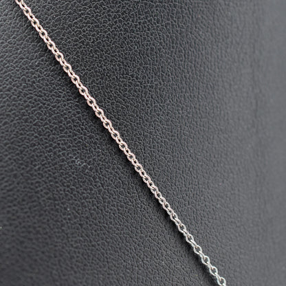 Antique Emerald Cut Paste Silver Pendant and Chain Necklace | 15.5"
