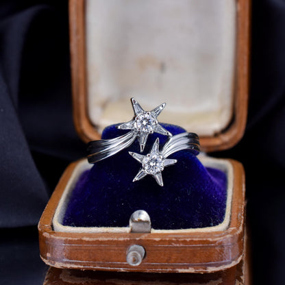 Pre-Loved Diamond Double Star 18ct White Gold Ring