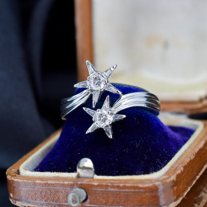 Pre-Loved Diamond Double Star 18ct White Gold Ring