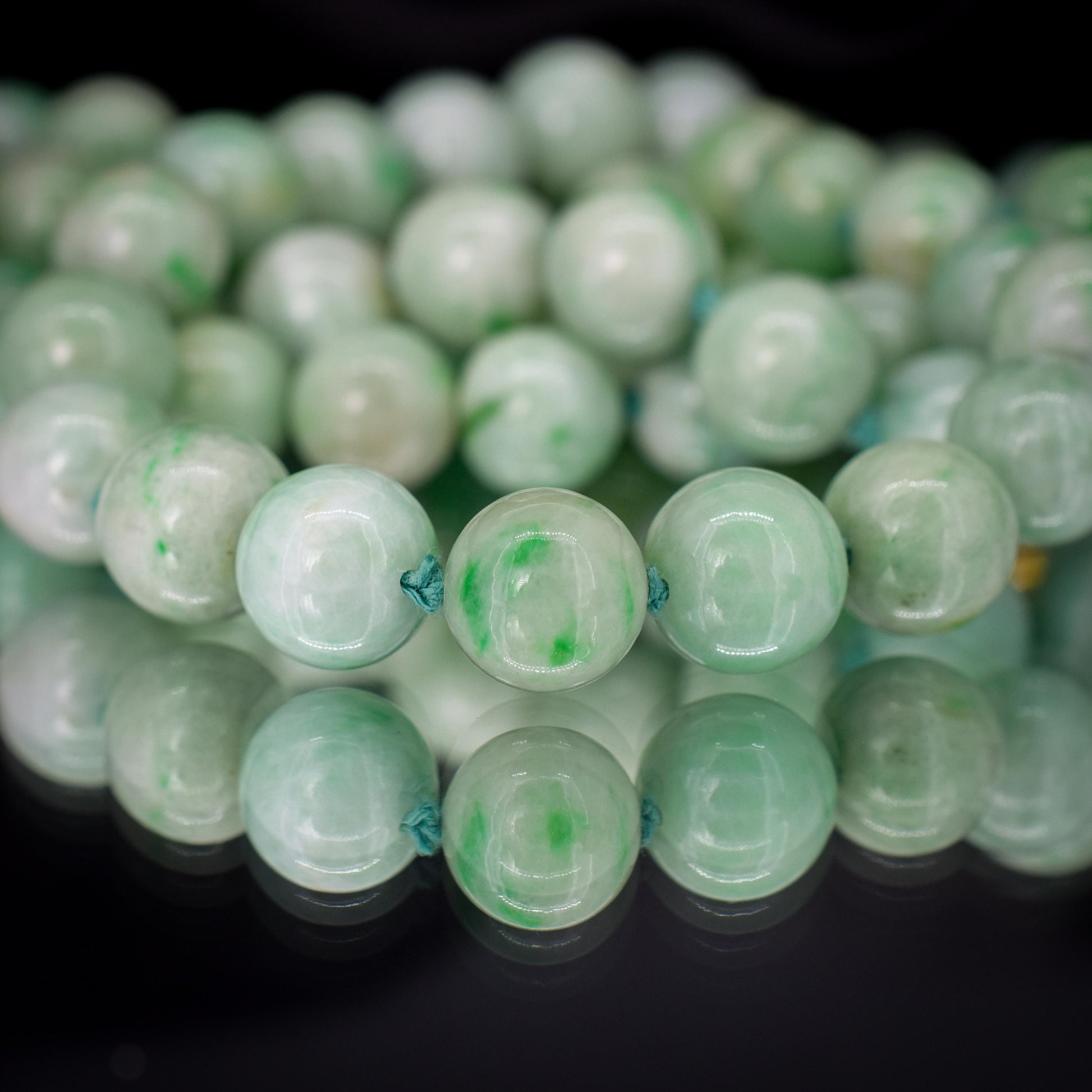 Antique Jade Beaded Strand Necklace with Figa Hand Clasp | 35"