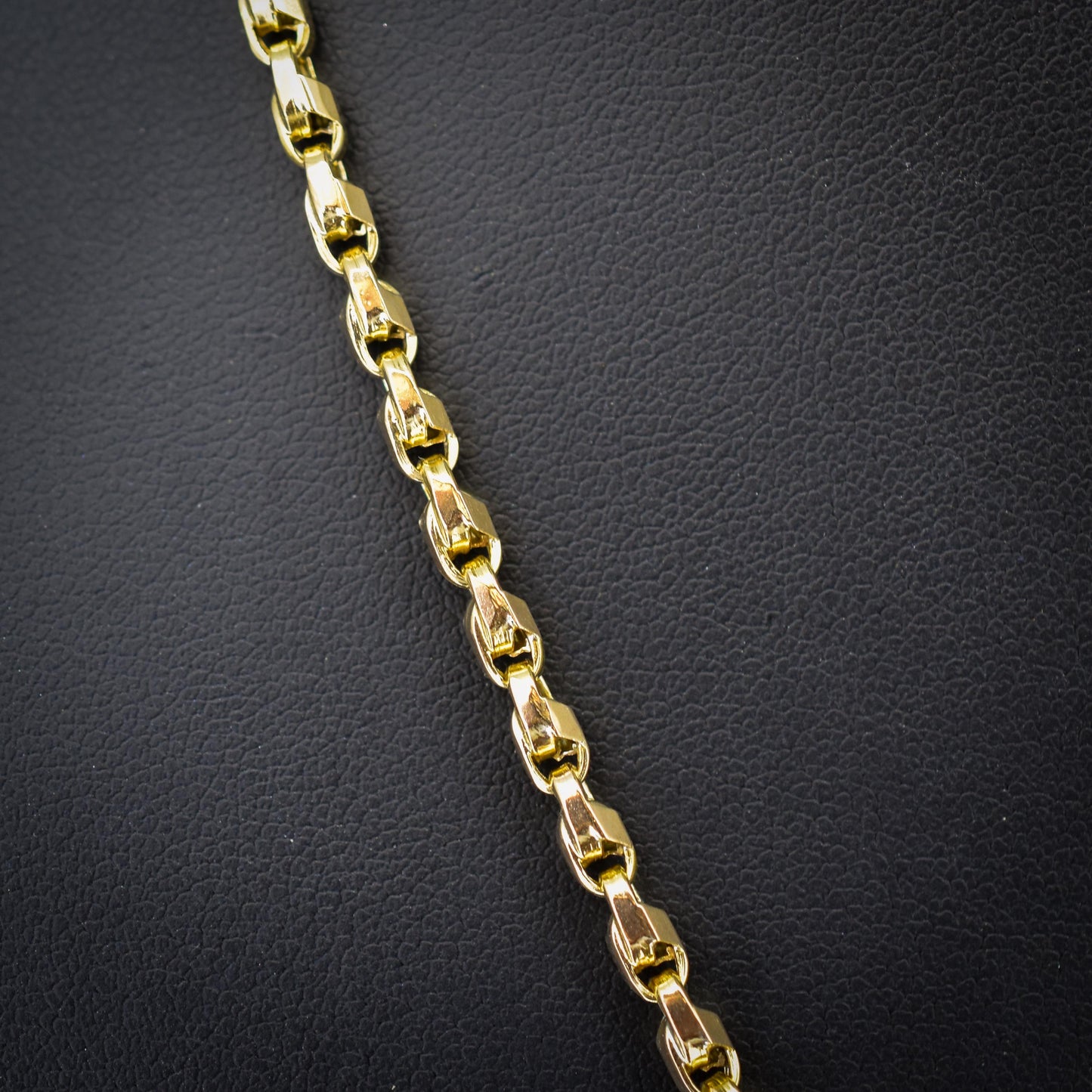 Antique 9ct Gold Tulip Link Fancy Chain Necklace with Dog Clip | 19"