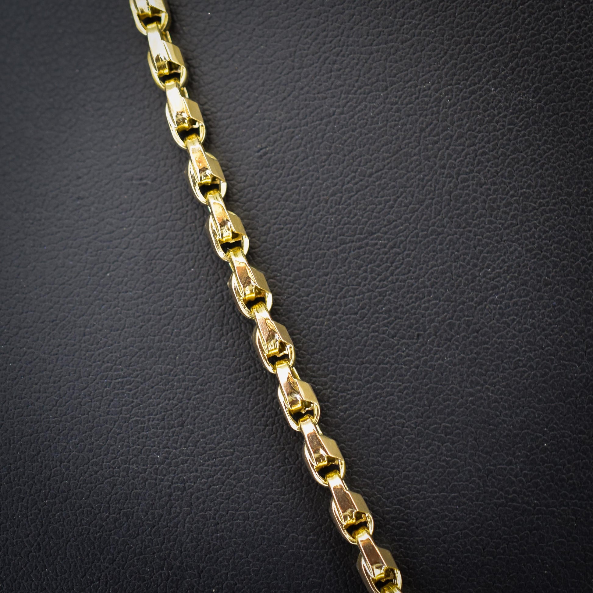 Antique 9ct Gold Tulip Link Fancy Chain Necklace with Dog Clip | 19"
