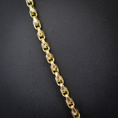 Antique 9ct Gold Tulip Link Fancy Chain Necklace with Dog Clip | 19"
