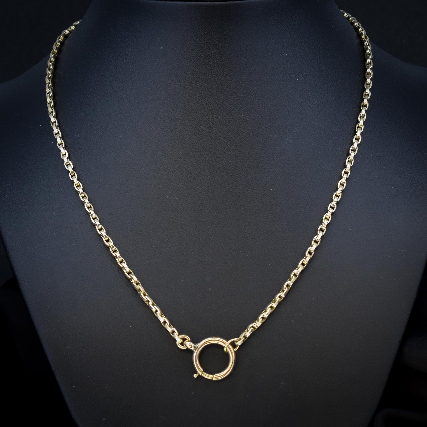 Antique Victorian 9ct Gold Oval Link Chain Necklace with Large Bolt Ring | 20.25"
