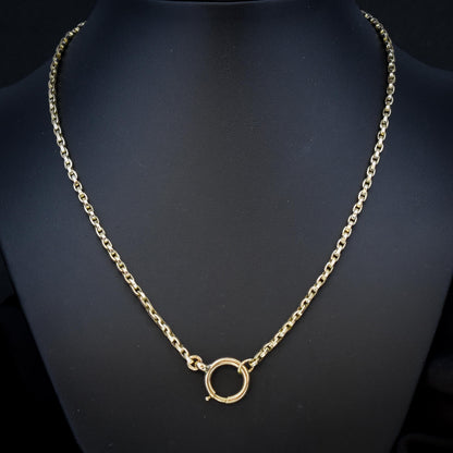 Antique Victorian 9ct Gold Oval Link Chain Necklace with Large Bolt Ring | 20.25"