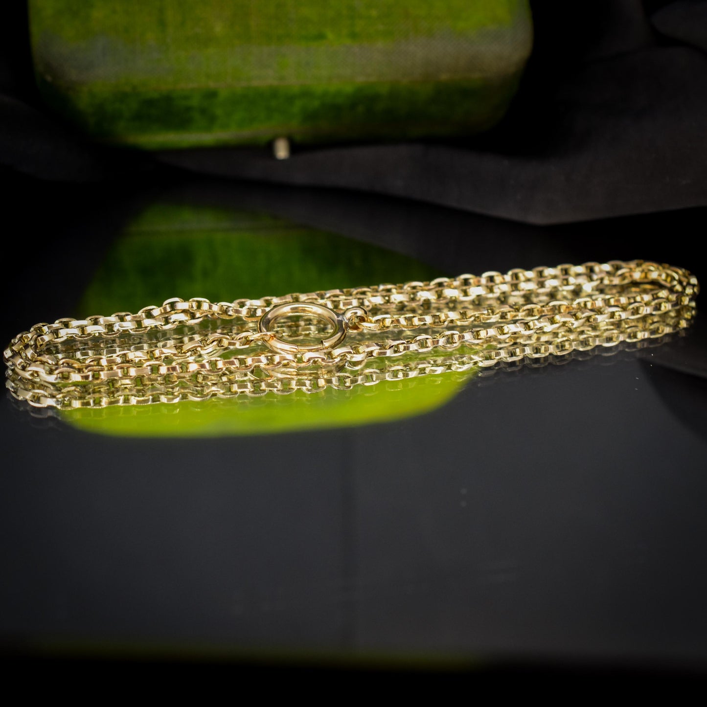Antique Victorian 9ct Gold Oval Link Chain Necklace with Large Bolt Ring | 20.25"
