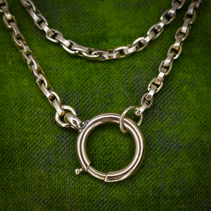 Antique Victorian 9ct Gold Oval Link Chain Necklace with Large Bolt Ring | 20.25"