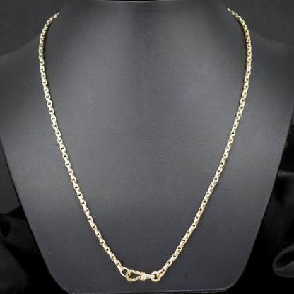 Antique Victorian 9ct Gold Oval Link Chain Necklace with Dog Clip | 20.25"