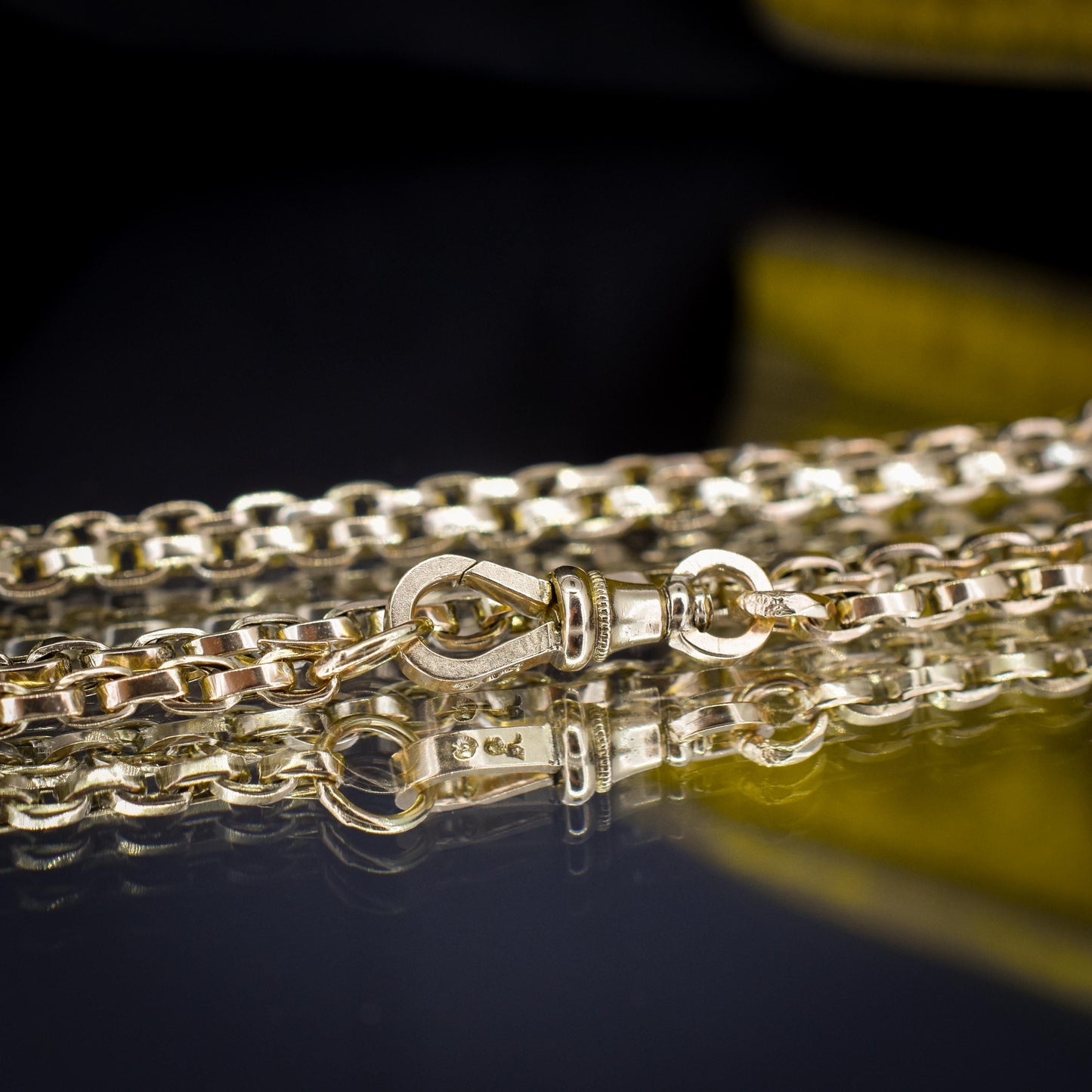 Antique Victorian 9ct Gold Oval Link Chain Necklace with Dog Clip | 20.25"