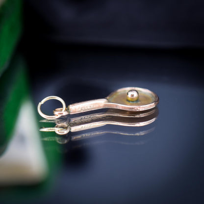 Antique Tennis Racket 9ct Rose Gold Charm Pendant | Dated 1901