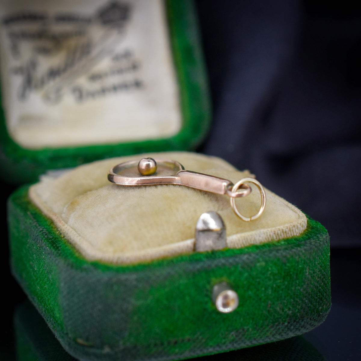 Antique Tennis Racket 9ct Rose Gold Charm Pendant | Dated 1901