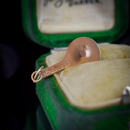 Antique Tennis Racket 9ct Rose Gold Charm Pendant | Dated 1901