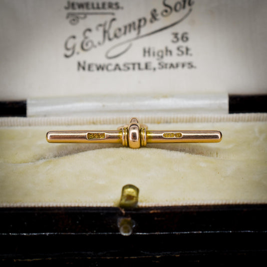 Antique 15ct Gold T-Bar Pendant Charm