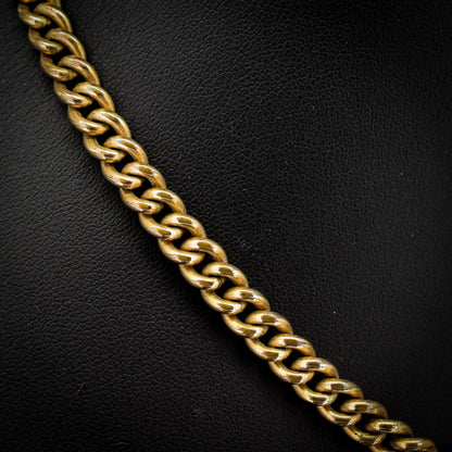 Antique Rolled Gold Curb Chain with T-Bar and Double Dog Clips - 15.5"