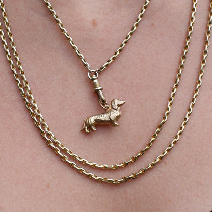 Antique 9ct Gold Dachshund Dog Charm Pendant