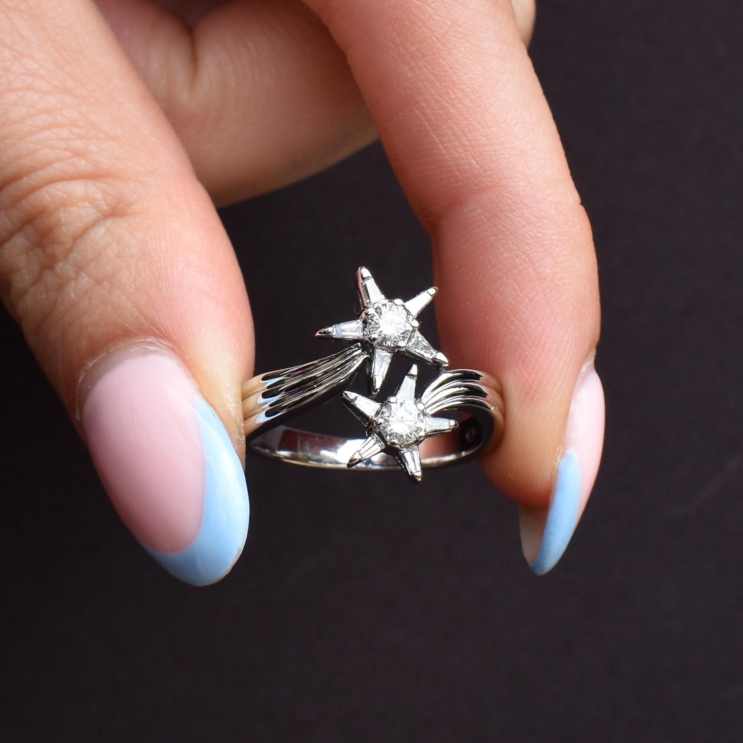 Pre-Loved Diamond Double Star 18ct White Gold Ring