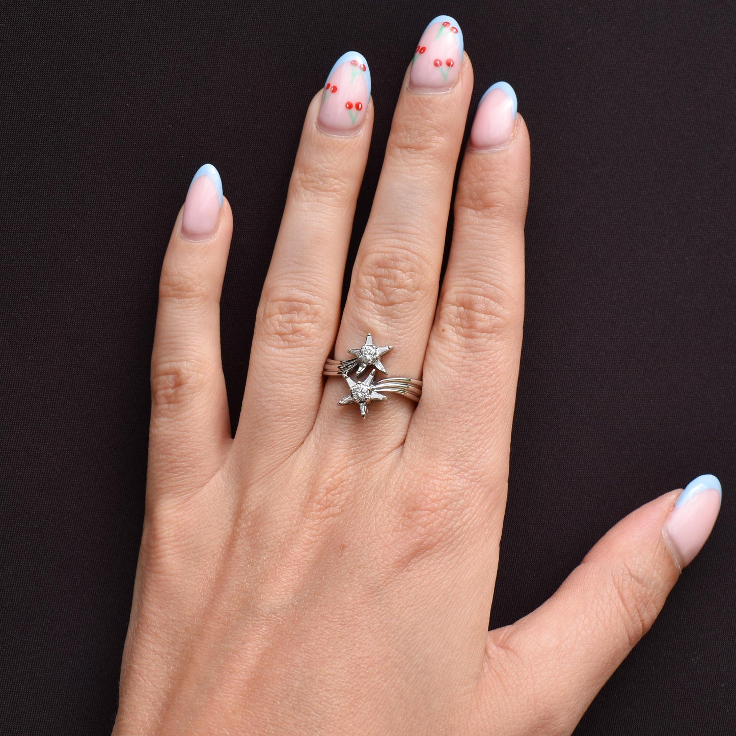 Pre-Loved Diamond Double Star 18ct White Gold Ring