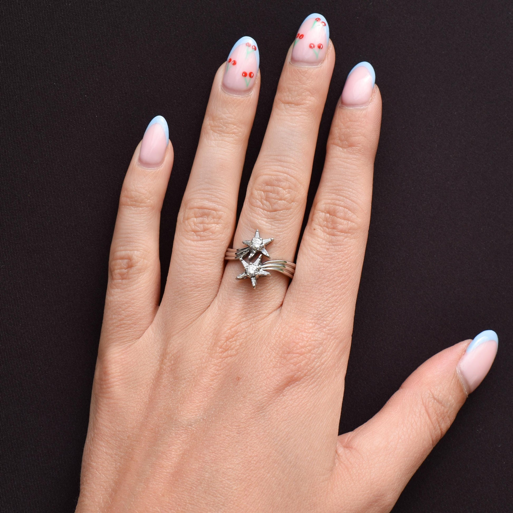 Pre-Loved Diamond Double Star 18ct White Gold Ring