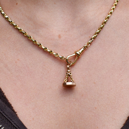 Antique Fancy Infinity 9ct Gold Plain Fob Seal Pendant