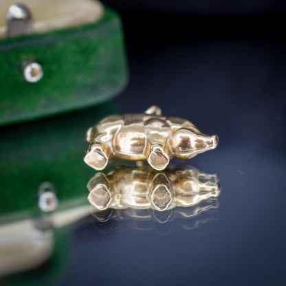 Vintage 9ct Gold Lucky Pig Charm Pendant | London 1974