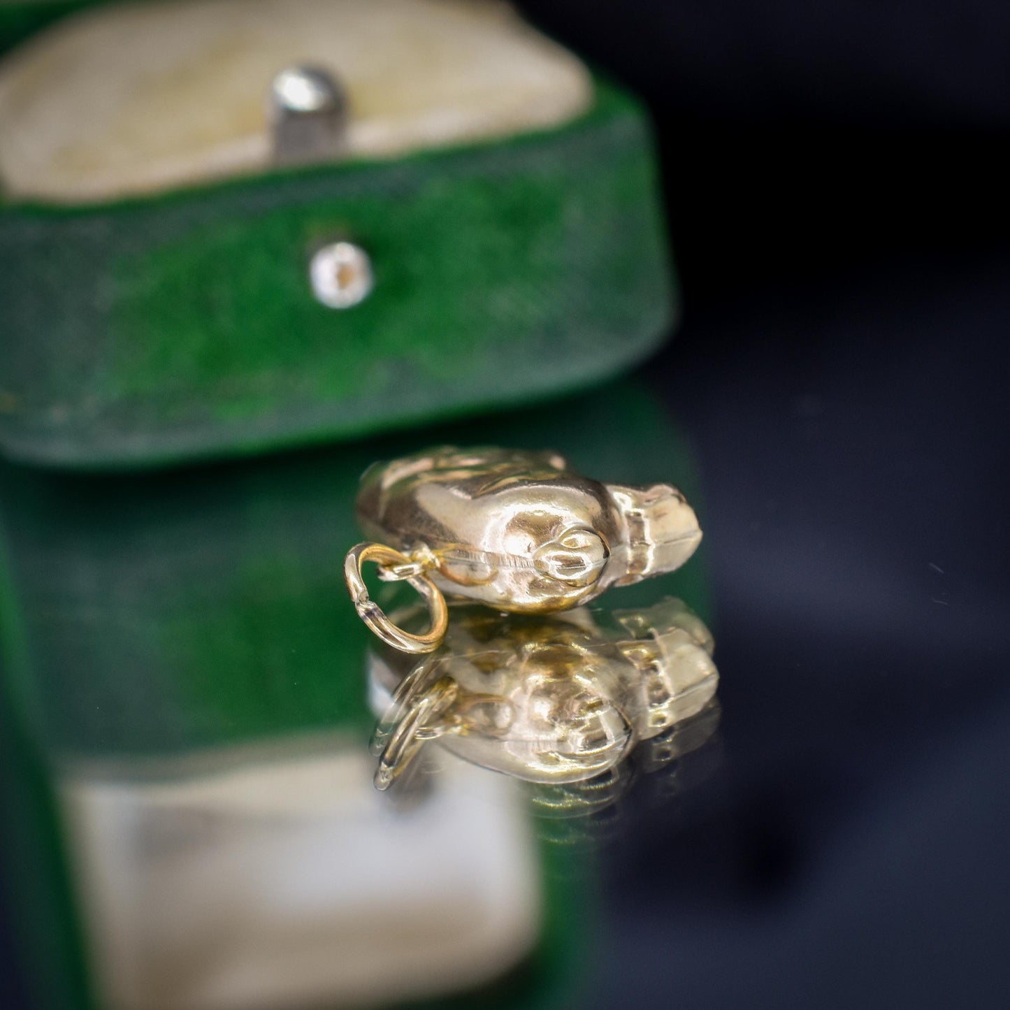 Vintage 9ct Gold Lucky Pig Charm Pendant | London 1974